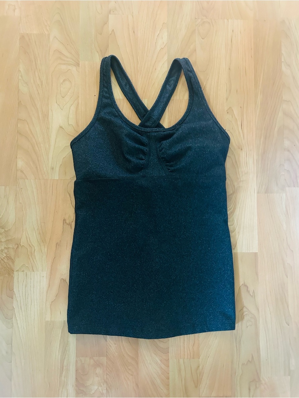Beyond Yoga Heather Gray Cross-Back Tank Top - Women's